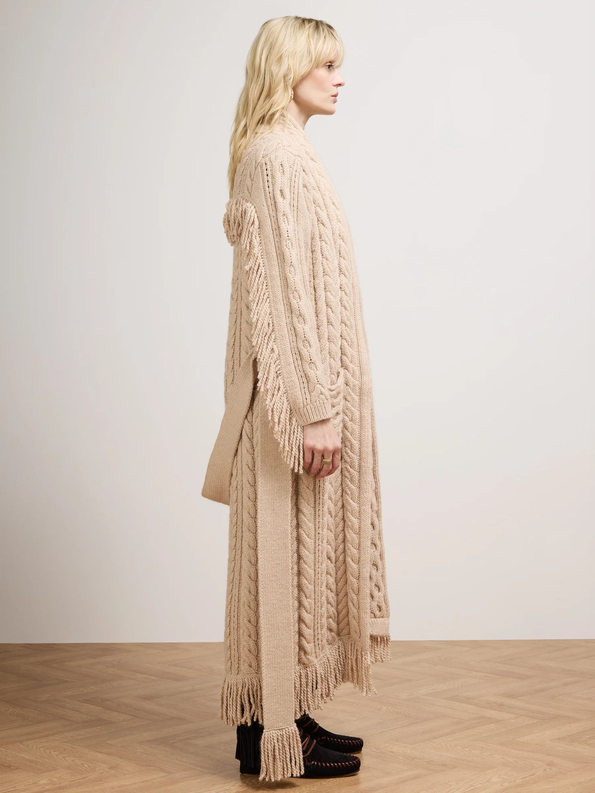 Hayley Menzies Avni long cardigan Ecru