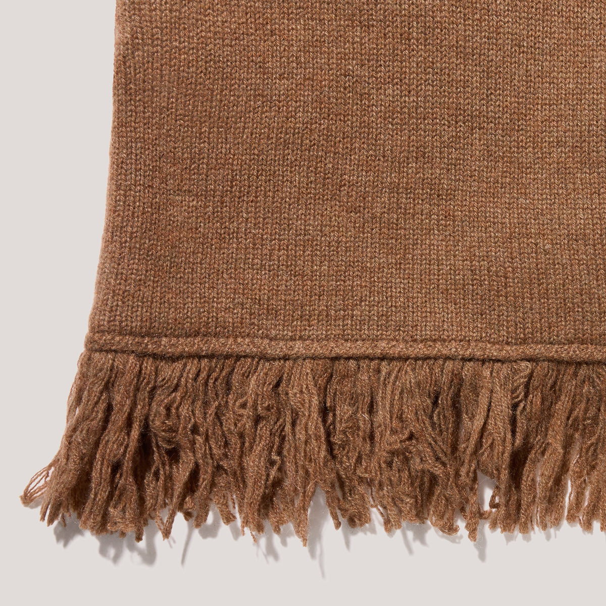 Hayley Menzies Cashmere fringe v neck Brown