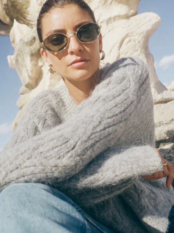 Mos Mosh Unnur Hale V neck Knit Drizzle