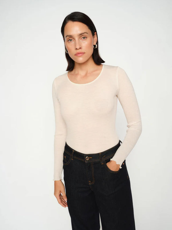 Mos Mosh Elaine Seamless Silk Tee ecru