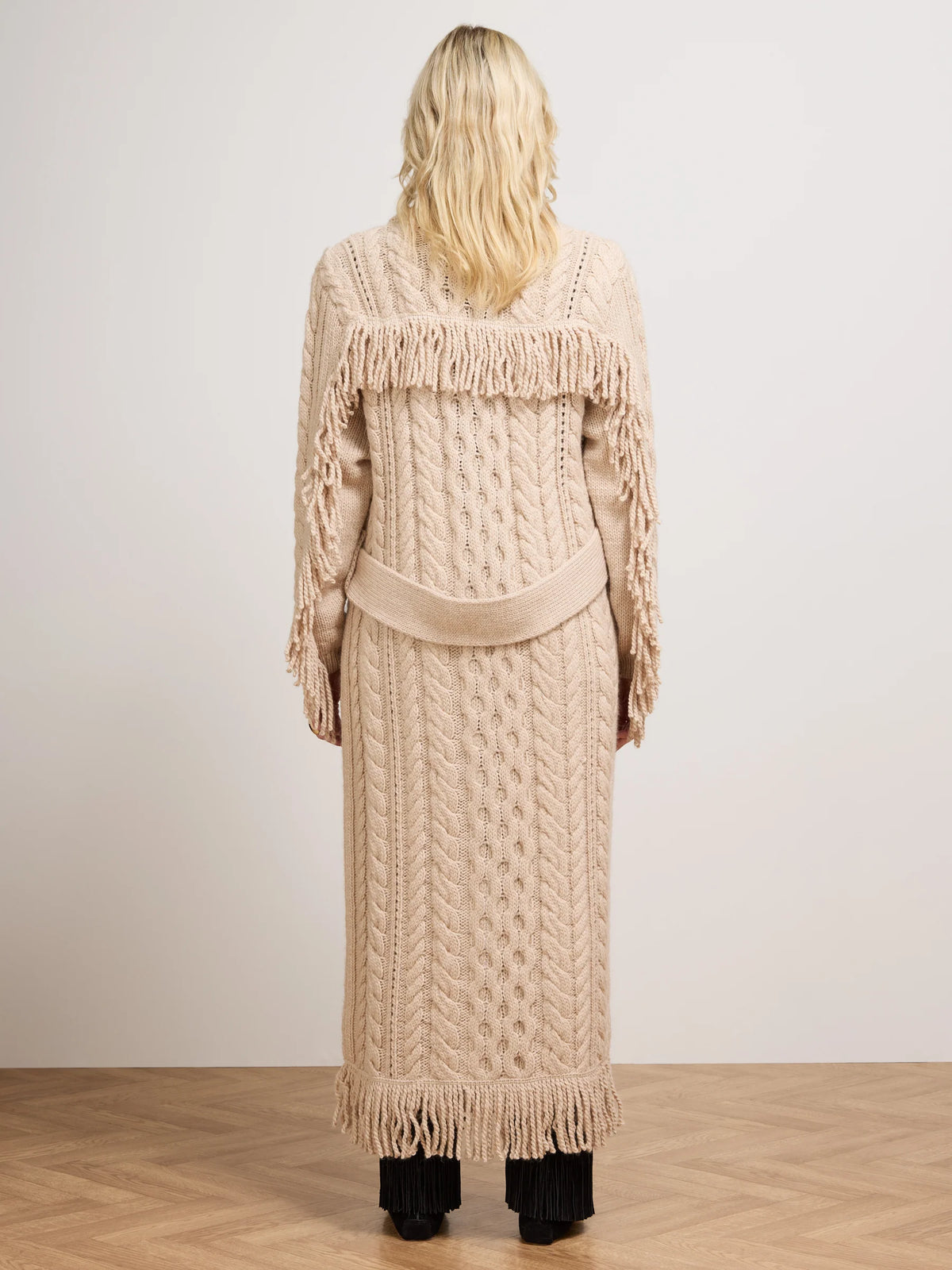 Hayley Menzies Avni long cardigan Ecru