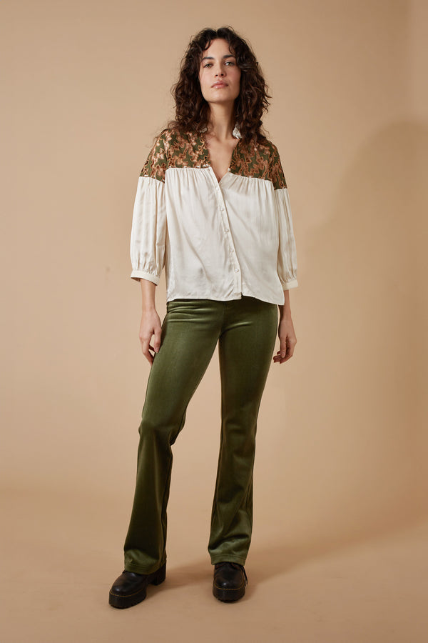 Traffic People Kick flare trousers Green