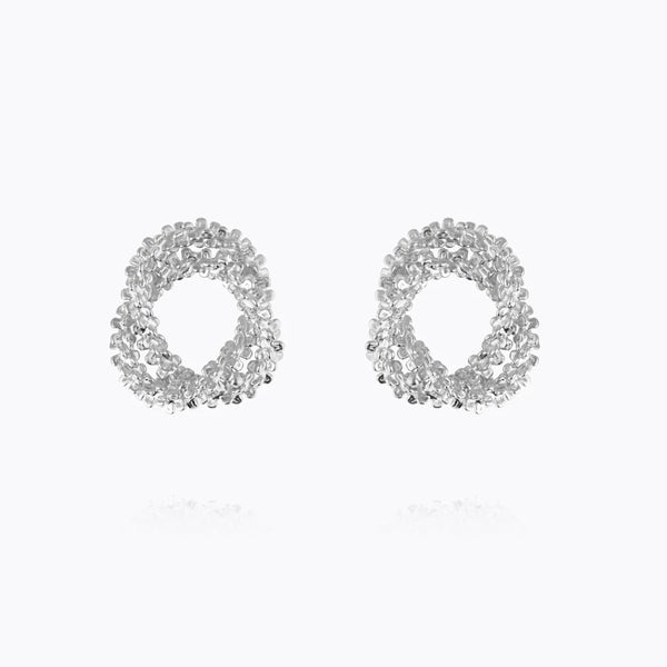 Caroline Svedbom Gemma Knot earrings Rhodium