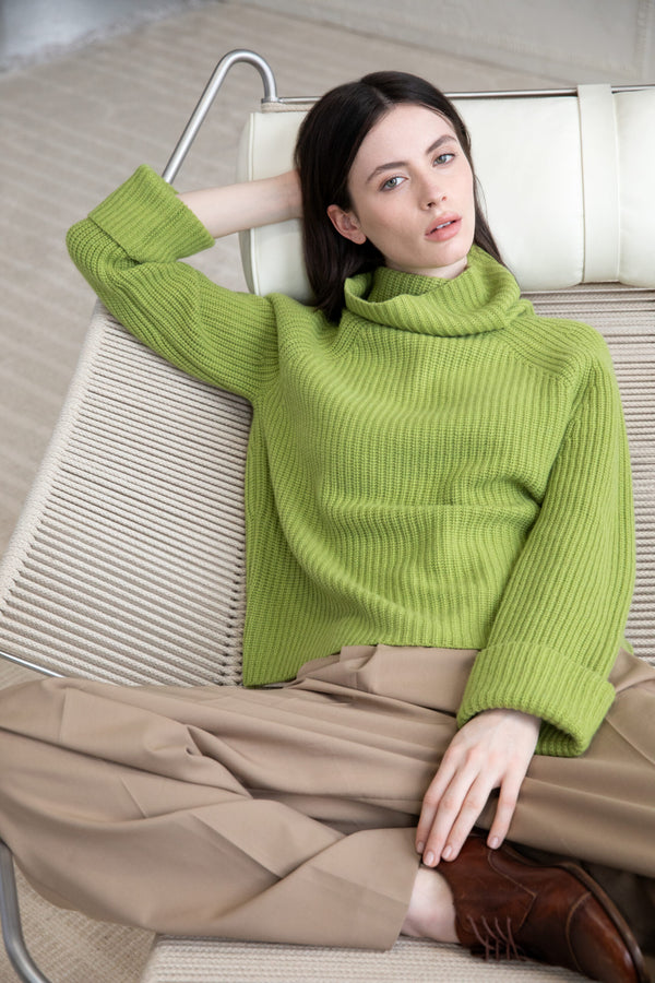 Kinross Luxe Rib T neck  Moss