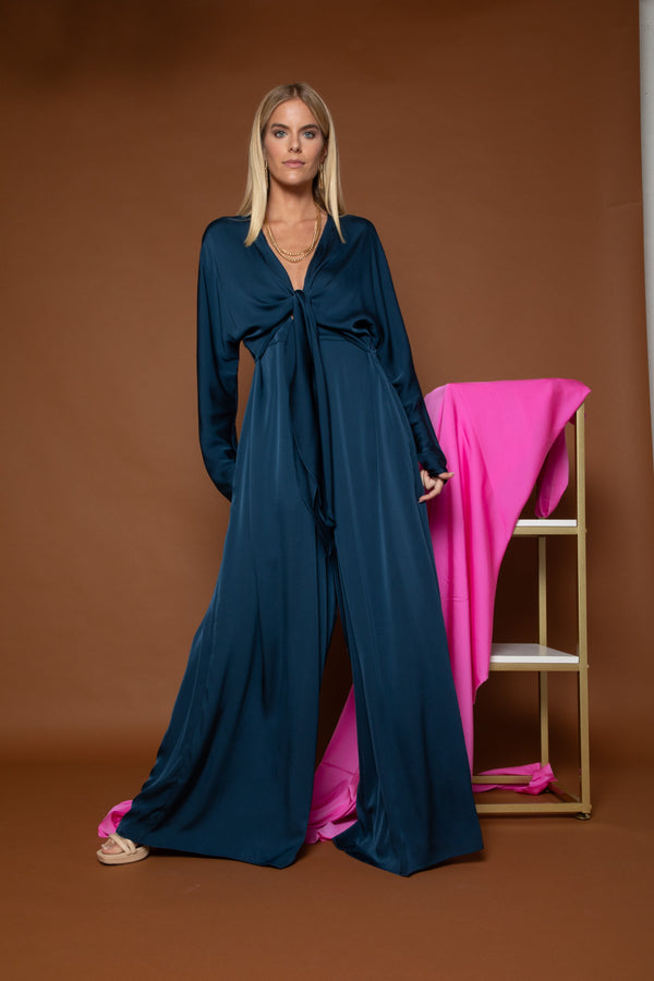 Silk 95Five Nuovo Jumpsuit L/S Deep Ocean Blue