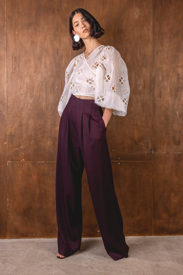Vivere Nellie High Waist trouser Burgundy