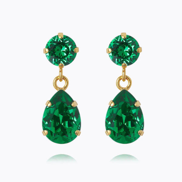 Caroline Svedbom Mini drop earrings gold Majestic green