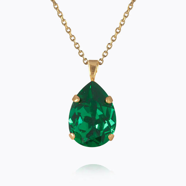 Caroline Svedbom Mini drop necklace gold Majestic green