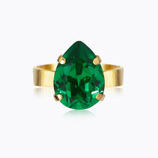 Caroline Svedbom Mini drop ring gold Majestic green